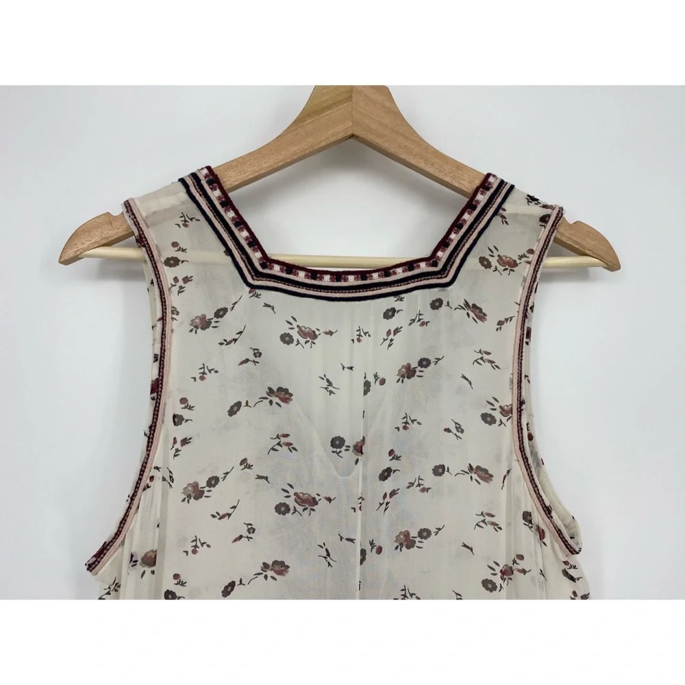 Ulla Johnson Embroidered Chiffon Silk Leena Floral Print Midi Dress - Picture 6 of 13